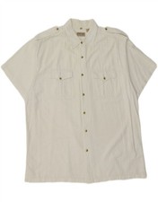 JOHN F GEE Mens Short Sleeve Military Shirt XL White Cotton GQ15