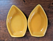 Set of 2 Yellow Boat Stoneware Dishes APPOLIA Bretagne Ceramique FRANCE