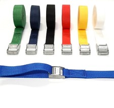 Metal Cam Buckle Tie Down Straps 25mm Webbing 1m - 5m Securing Luggage Trailer