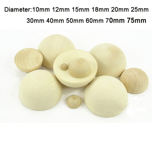 Half wooden ball natural - half,
