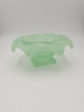 ART DECO Vintage Bagley Equinox Satin Green Posy Glass Bowl