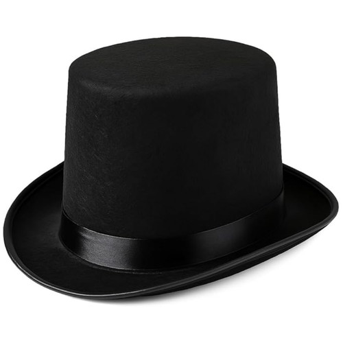 Victorian black top hat - top,