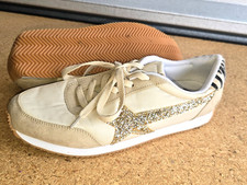 Gypsy Jazz Tan Glitter Leopard Sneakers Shoes Sz 10 VGUC