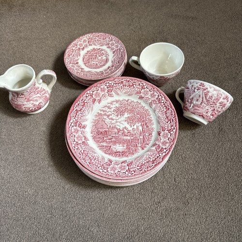Broadhurst pink transferware - broadhurst,