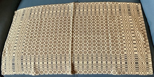 Primitive folk art woven table - woven,