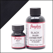 Angelus Brand Acrylic Leather Paint for Shoes / Sneakers / Bags - Black  1oz/4oz