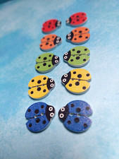 Ladybird Wooden Buttons - set of 10  