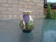 MOORCROFT POTTERY  MINIATURE  GRAPES   PATTERN VASE .2005