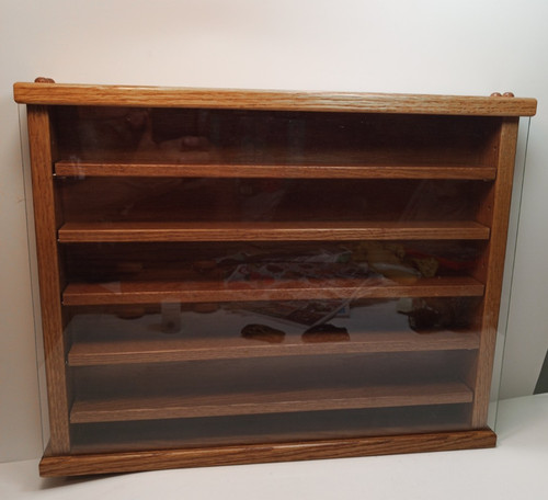 Solid oak display case cabinet - display,