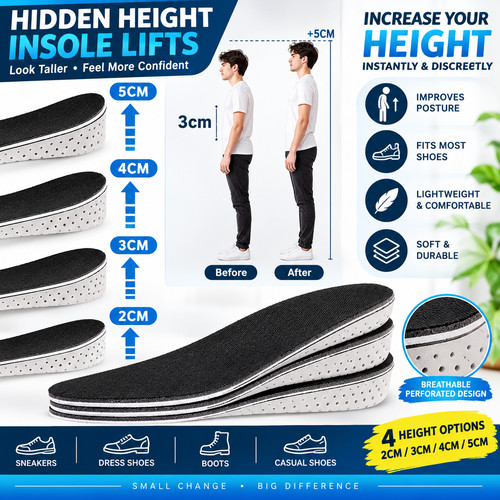 Height increase insoles men - height,