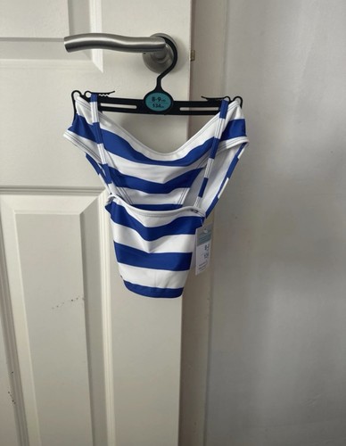 Blue white nautical stripe - white,