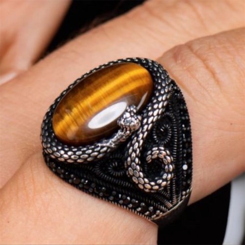 Men silver ring with - men's,