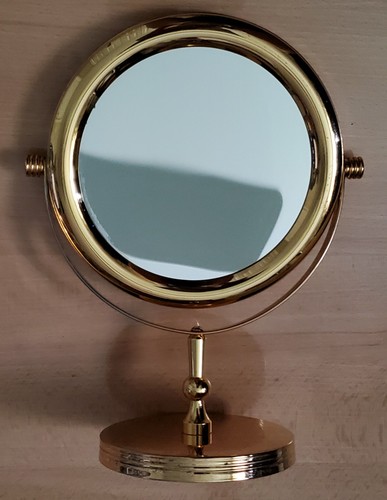 Vintage brass vanity mirror - brass,
