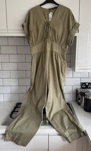 Zara khaki cotton - cotton, jumpsuit