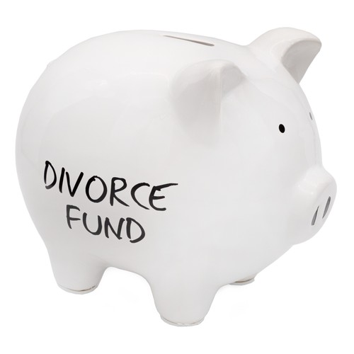 Ceramic divorce fund piggy - divorce,