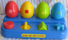 Pop Up Activity Nursery Sensory Toy Dinosaur Egg BOOTS Boy / Girl Early Learning