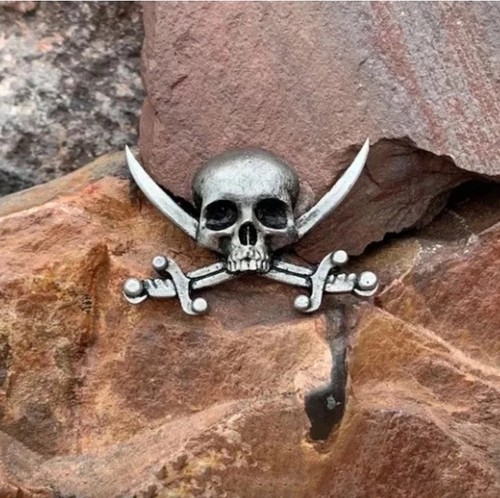 Skull biker rocker pin - skull,