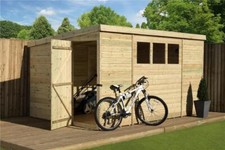 Empire 2500 Pent Garden Shed Wooden 10X6 10ft x 6ft SHIPLAP Tongue & Groove WIND