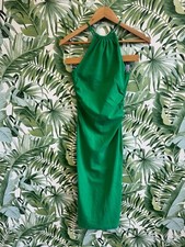 Zara green bodycon halter neck dress size S
