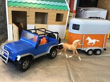 Gee Gee Friends 1:16 (like Bruder) Jeep, Horse Trailer with horse.