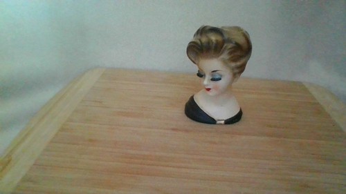Vintage lady head planter - lady,