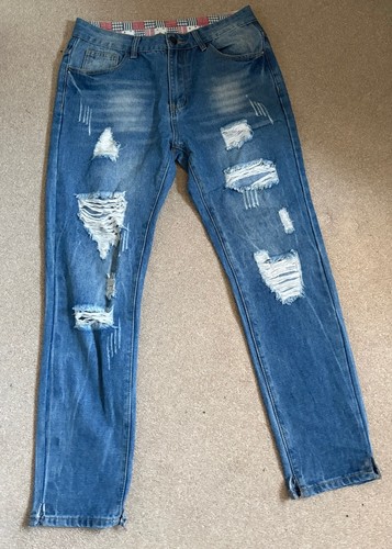Shein blue ripped jeans - ripped, men