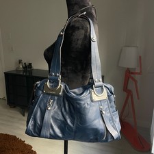 B. Makowsky Navy Blue Leather