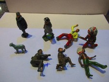 vintage lead  britans mixed items farm and solders Indians old toys  