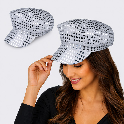 Adult silver sequin - sequin, hat