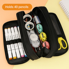Premium black pencil case - black,