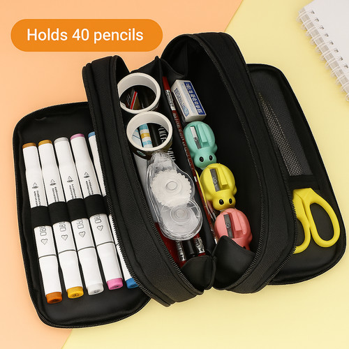 Premium black pencil case - premium,