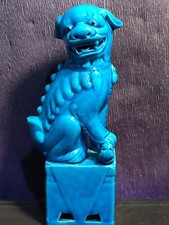 Large Chinese Turquoise Blue Foo Dog /Lion Turquoise Blue Figurine 20cm 7.75" #1