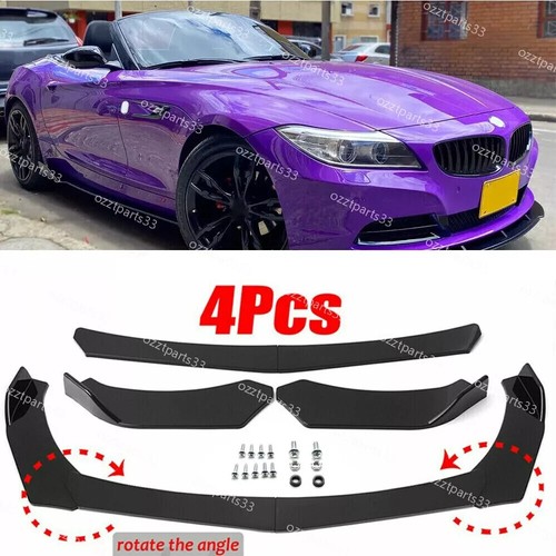 Gloss black front bumper lip - front,
