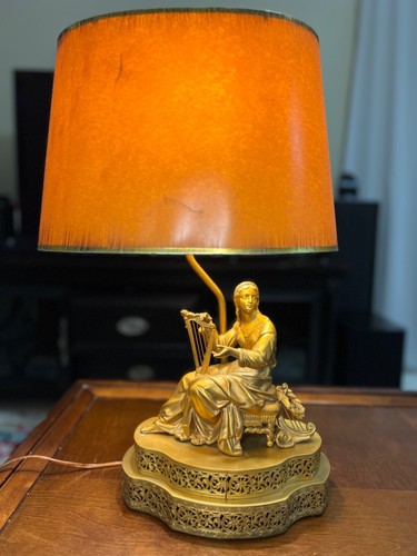 Vintage spelter metal - metal, lamp