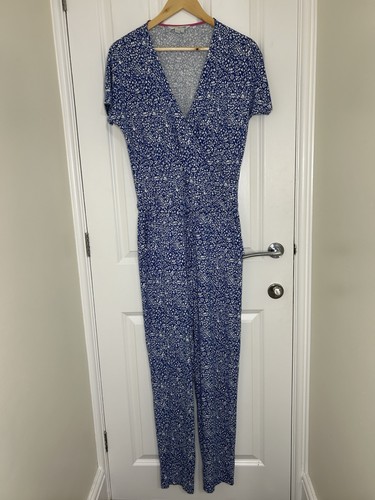 Boden blue white floral wrap - blue/white,