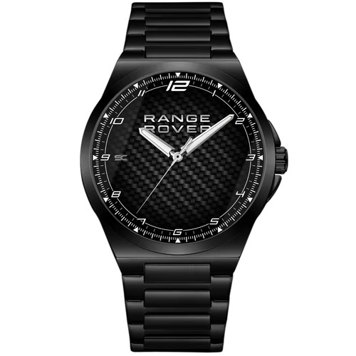 Wristwatch black steel fan - black, art