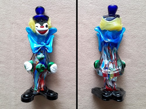Vintage murano glass clown - murano,