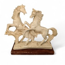 Herna Horse Alabaster Resin Statue w/ Base Freestanding 7.5x7.5" | Preloved