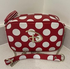 LOUNGEFLY RED POLKA DOT CROSSBODY BAG MINNIE MOUSE USED ONCE