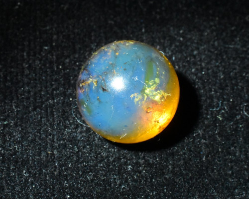 Dominican amber bead - amber, blue