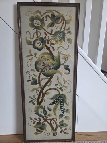 Jacobean crewelwork antique - crewelwork,