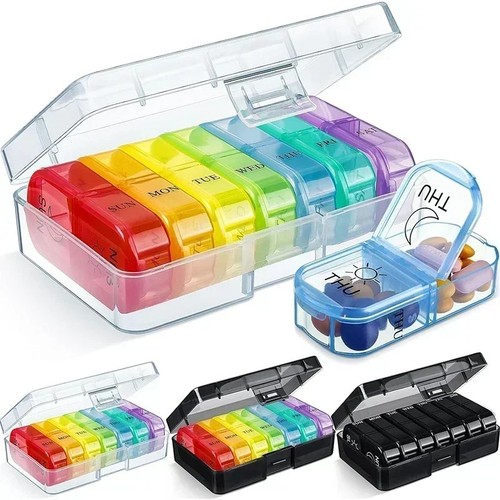 1pc weekly pill case pillbox - weekly, 7