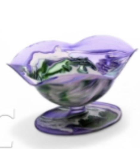 Vintage fussed glass art - fussed, by