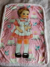 AFROCAT PAPER DOLL MATE PINK FLEECE LAP BLANKET COVER JULIE KITSCH 