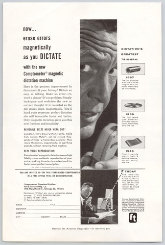 Comptometer magnetic dictation - comptometer,