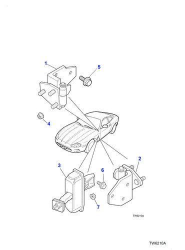 Jaguar door hinge - jaguar, 4.0
