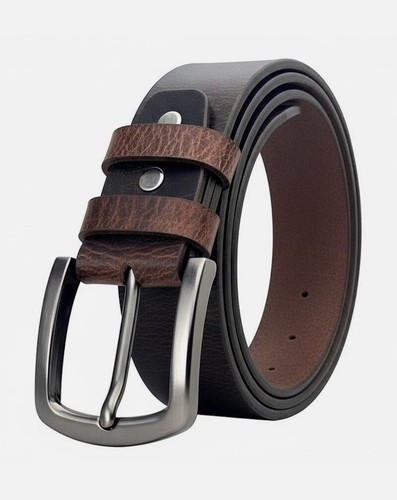 Leather mens belt - belt, real