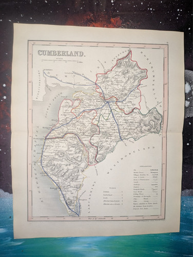 Rare coloured antique - antique, map