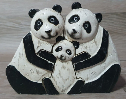 Hugging panda wooden animal - hugging,