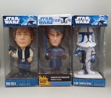 Bundle Of 3 - STAR WARS Bobble Head Figures By FUNKO | Han Solo/Anakin Etc